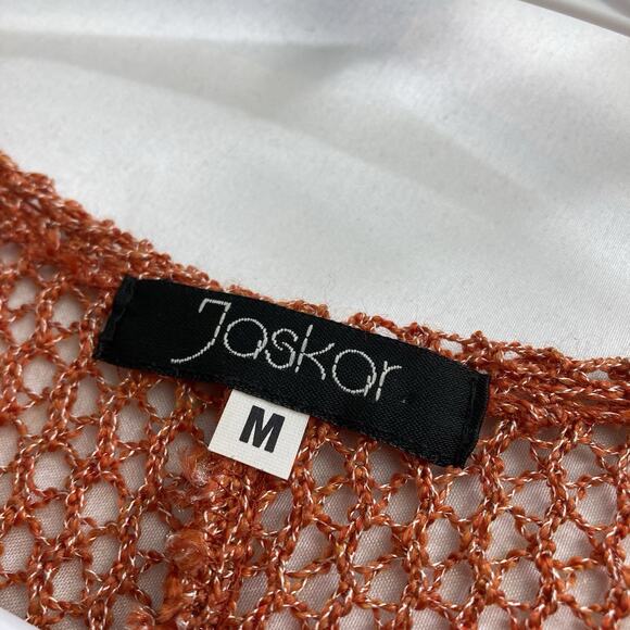 Vintage Jaskar Women's Orange Crochet Open Knit Tunic Top Size M‎ 70’s Vibes - Picture 5 of 9